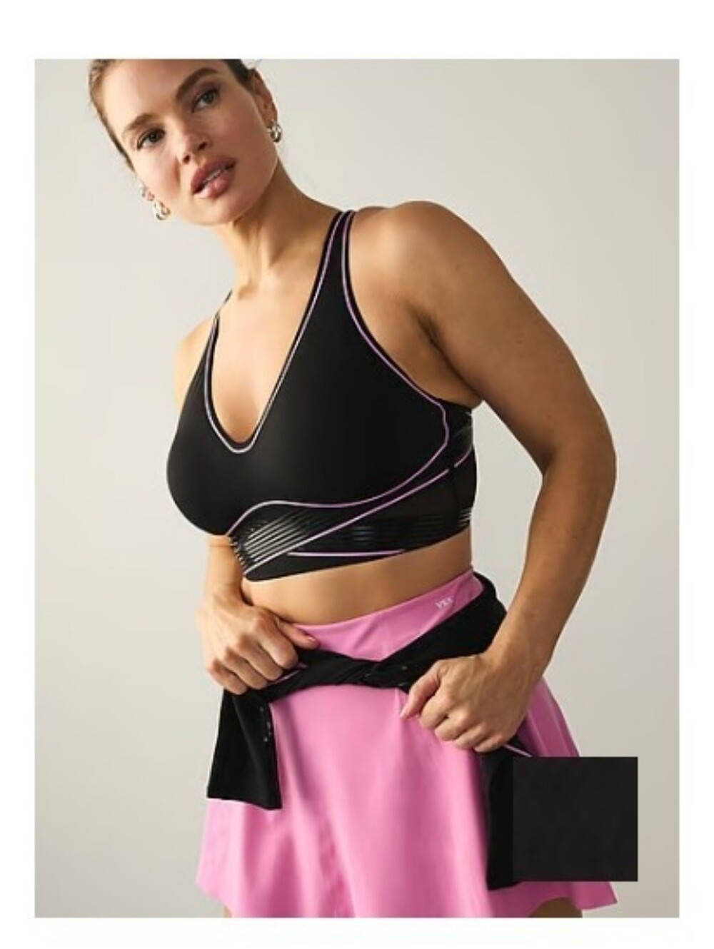 Victoria's Secret VSX New Collection Black Sports Bralette with Pink Trim Size S